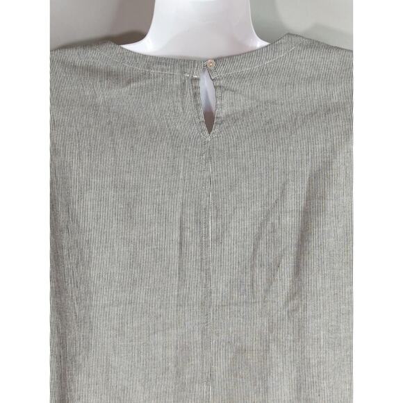 Eileen Fisher Graphite Organic Linen Pinstripe Tunic Dress Women's Est. Large - Picture 6 of 12